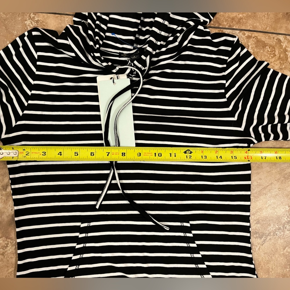 🆕 Iris Los Angeles hoodie dress long-sleeved bodycon midi drawstring neckline L - Picture 9 of 10